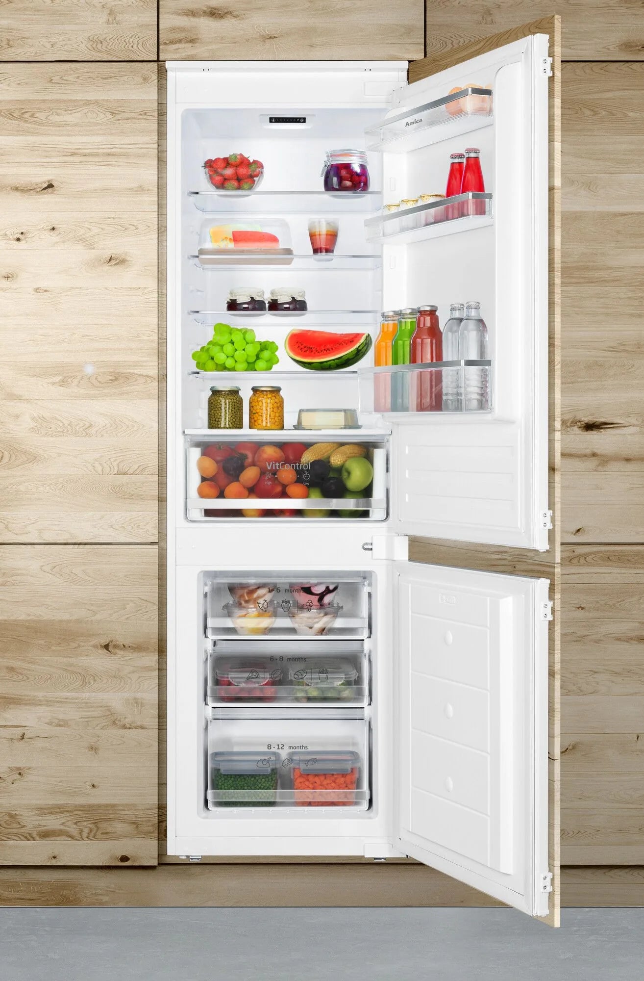 Amica EKGCS 387 921 Einbau-Kühl-Gefrierkombination 178 cm, Schlepptür, Inverter, 270 L, 35 dB – Energieeffizient & Leise, Günstig