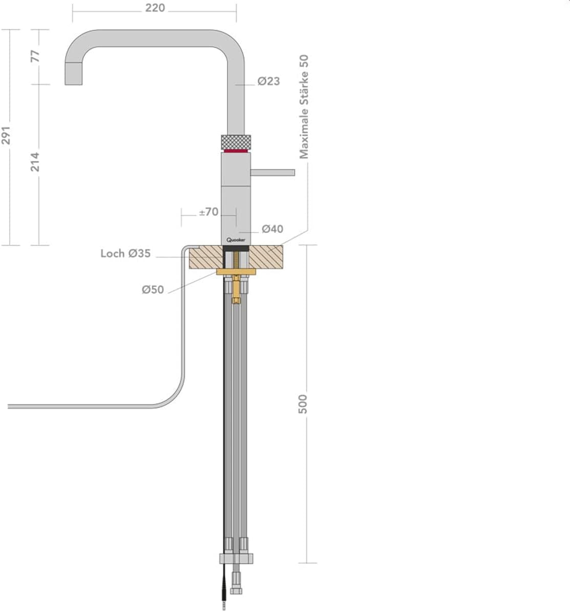 Quooker PRO3 B Fusion Square CHR (verchromt glänzend)