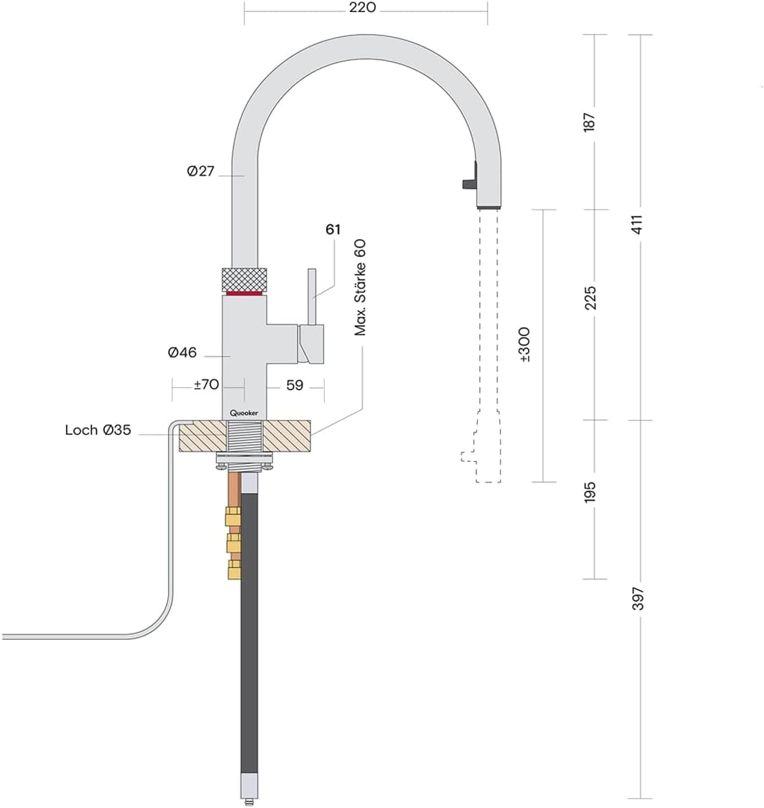 Quooker PRO3 & CUBE | Flex RVS (Voll-Edelstahl) inkl. Würfelfilter