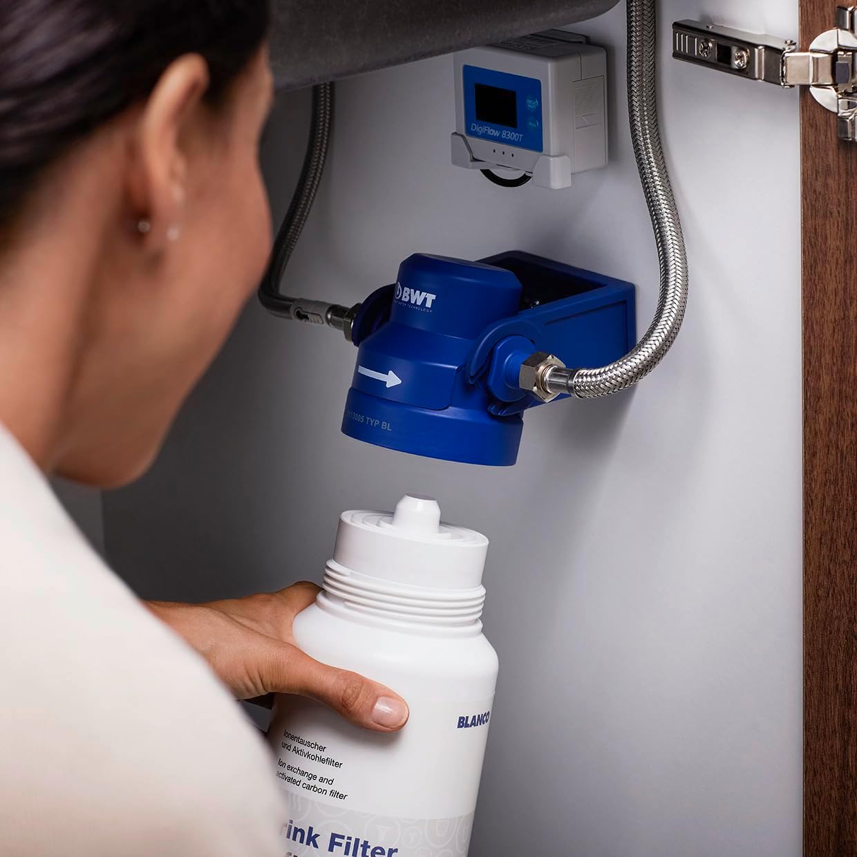 BLANCO Getränkefilter Soft L | Weniger Kalk. Mehr Geschmack | Passend zu: Fontas II, drink.filter, drink.hot | Antikalk-Filterkartusche Filterkapazität: 1800 Liter bei 12 °dTH