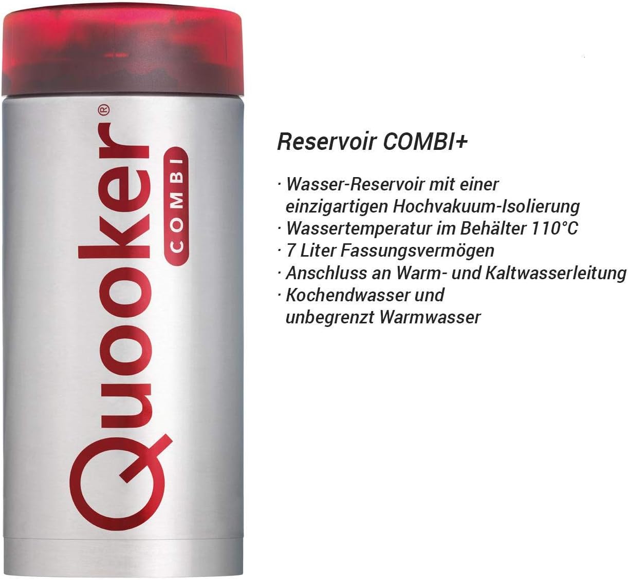 Quooker COMBI+ 2.2E & CUBE | Fusion Round Edelstahl Sprudel-/Kochendwassersystem