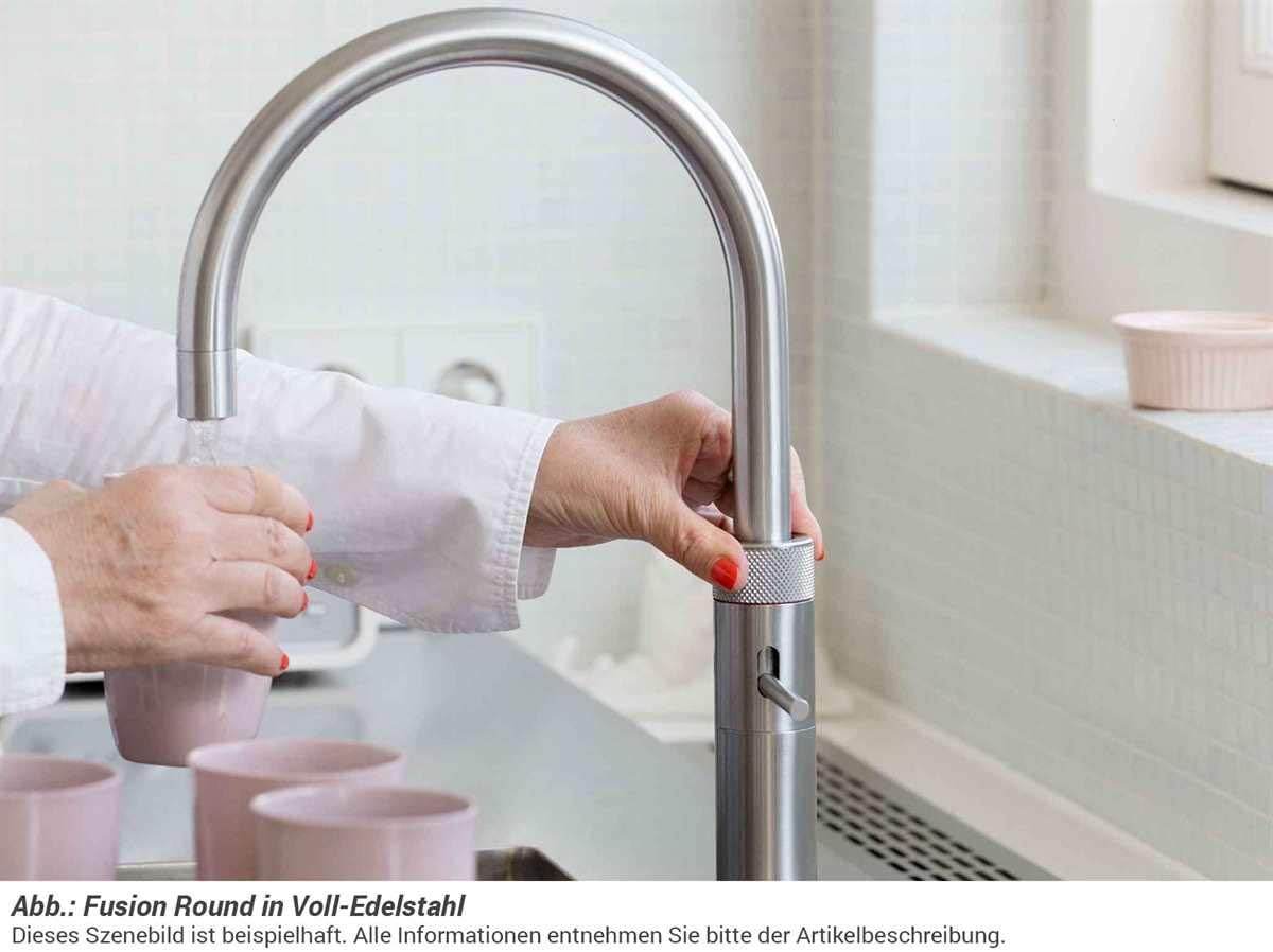 Quooker COMBI+ 2.2E & CUBE | Fusion Round Edelstahl Sprudel-/Kochendwassersystem