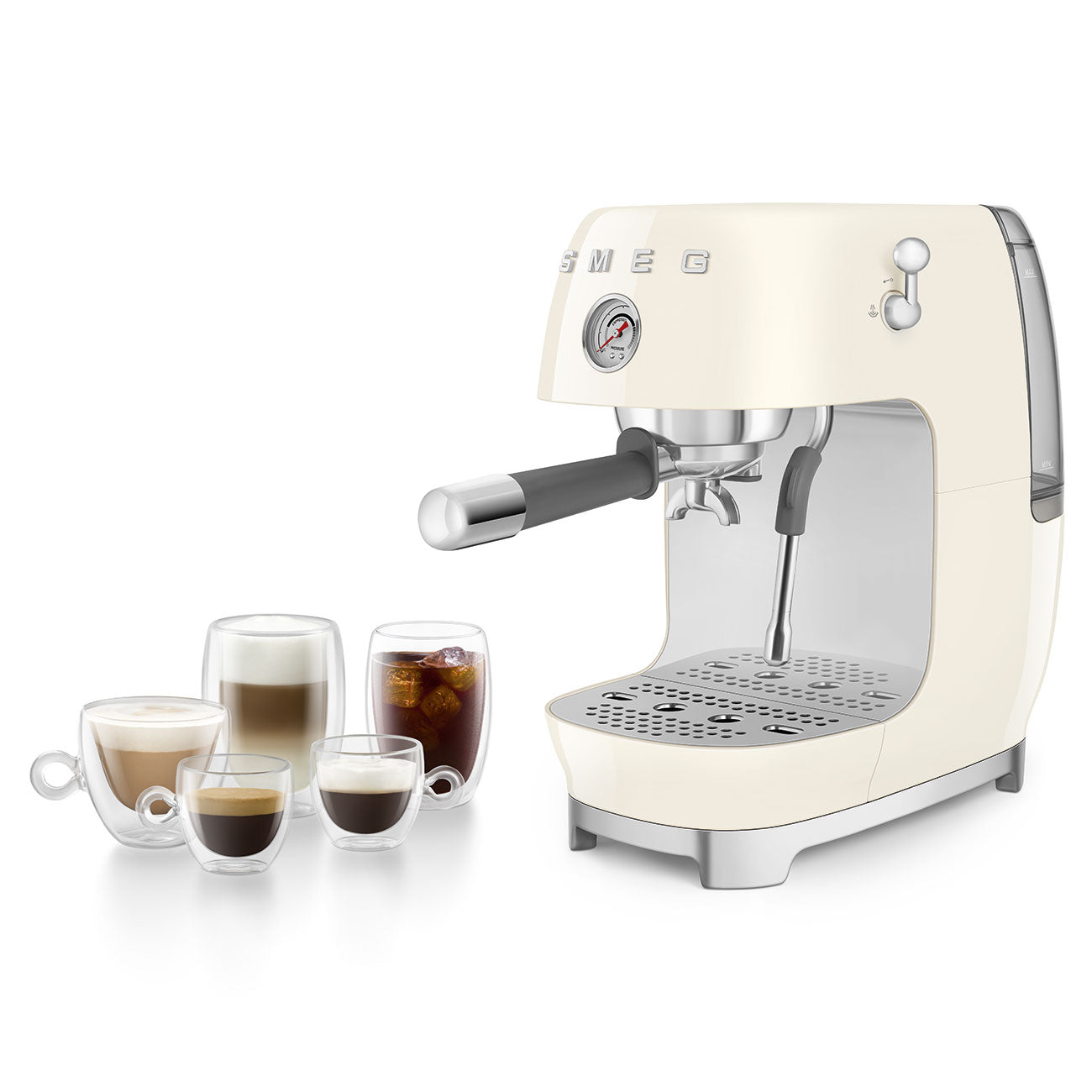 SMEG Siebträgermaschine Premium (Manuelle Espressomaschine) mit Cold Brew-Funktion