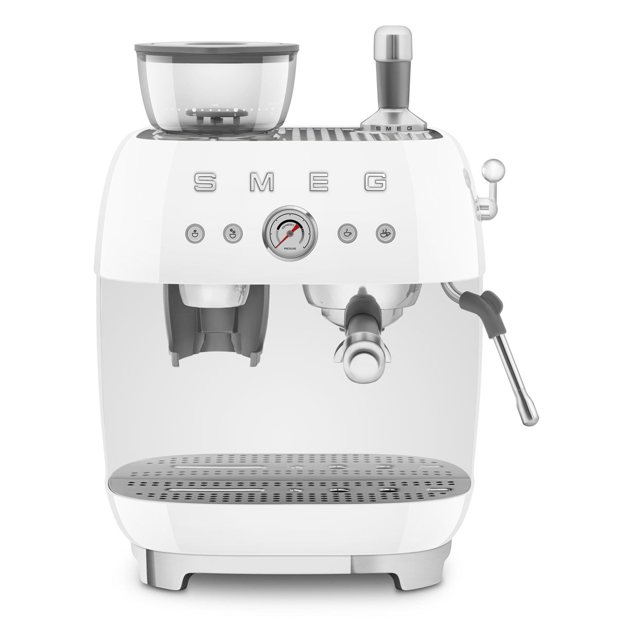 SMEG Siebträgermaschine mit integriertem Mahlwerk (Espressomaschine)