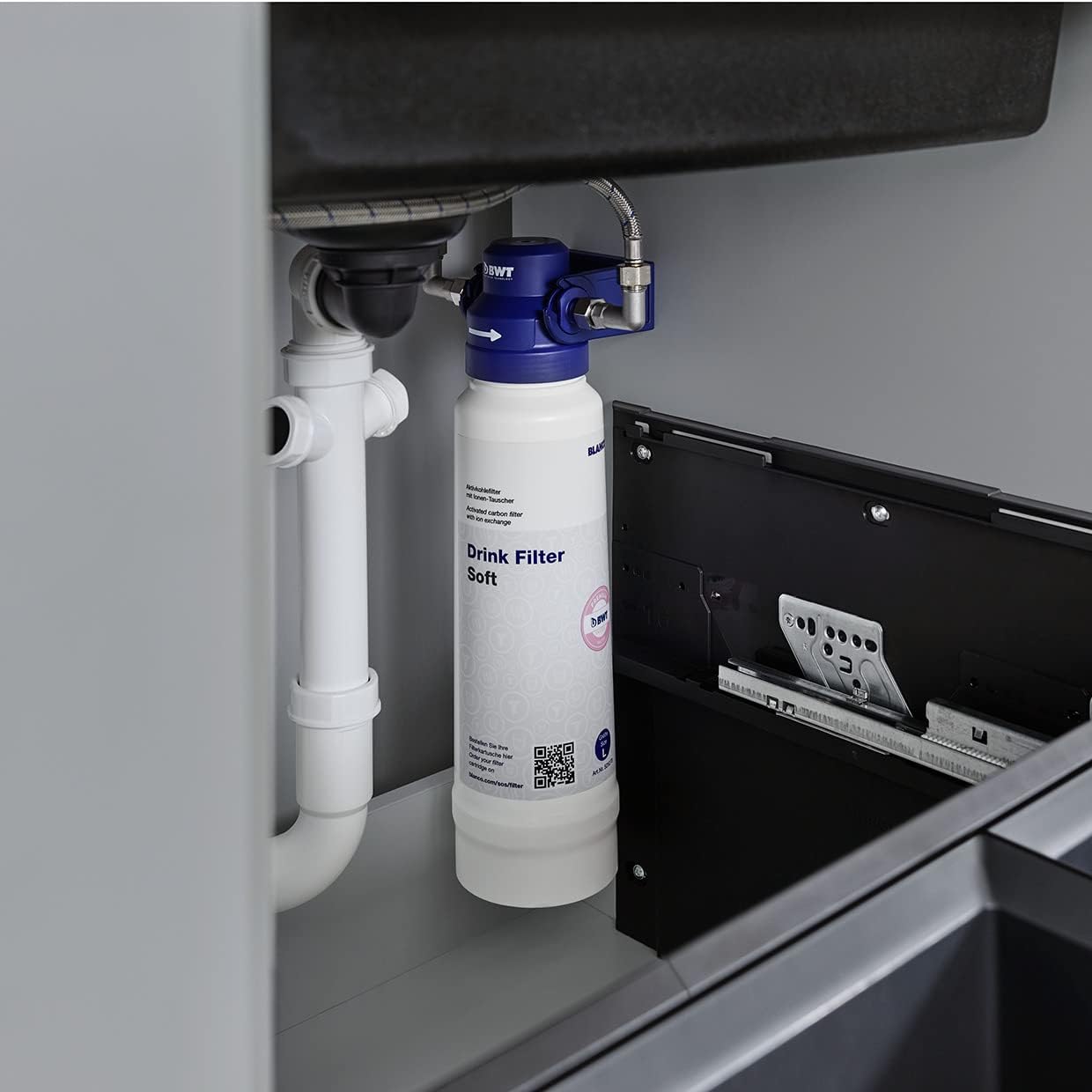 BLANCO Drink Filter Soft L | Weniger Kalk. Mehr Geschmack | Passend zu: Fontas II, drink.filter, drink.hot | Antikalk Filterkartusche Filterkapazität: 1800Liter bei 12 °dTH