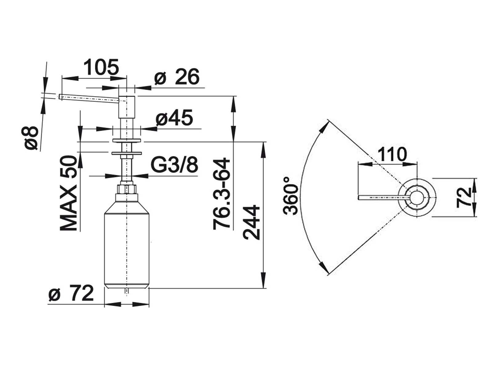 Blanco Piona Edelstahl gebürstet Spülmittelspender
