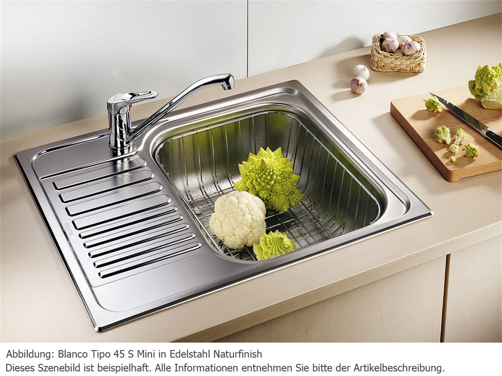 Blanco Tipo 45 S Mini Edelstahlspüle Naturfinish-5 Jahre Garantie