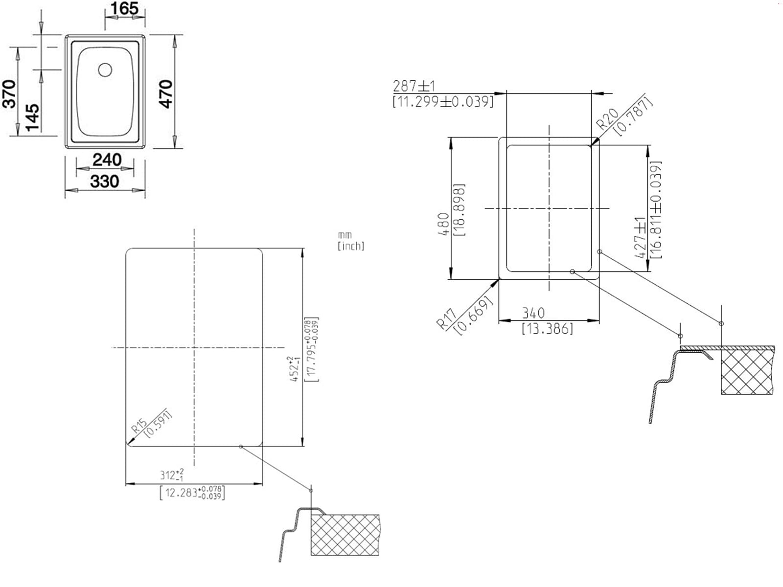 Blanco Top EE 3 x 4 Edelstahlspüle Naturfinish Set