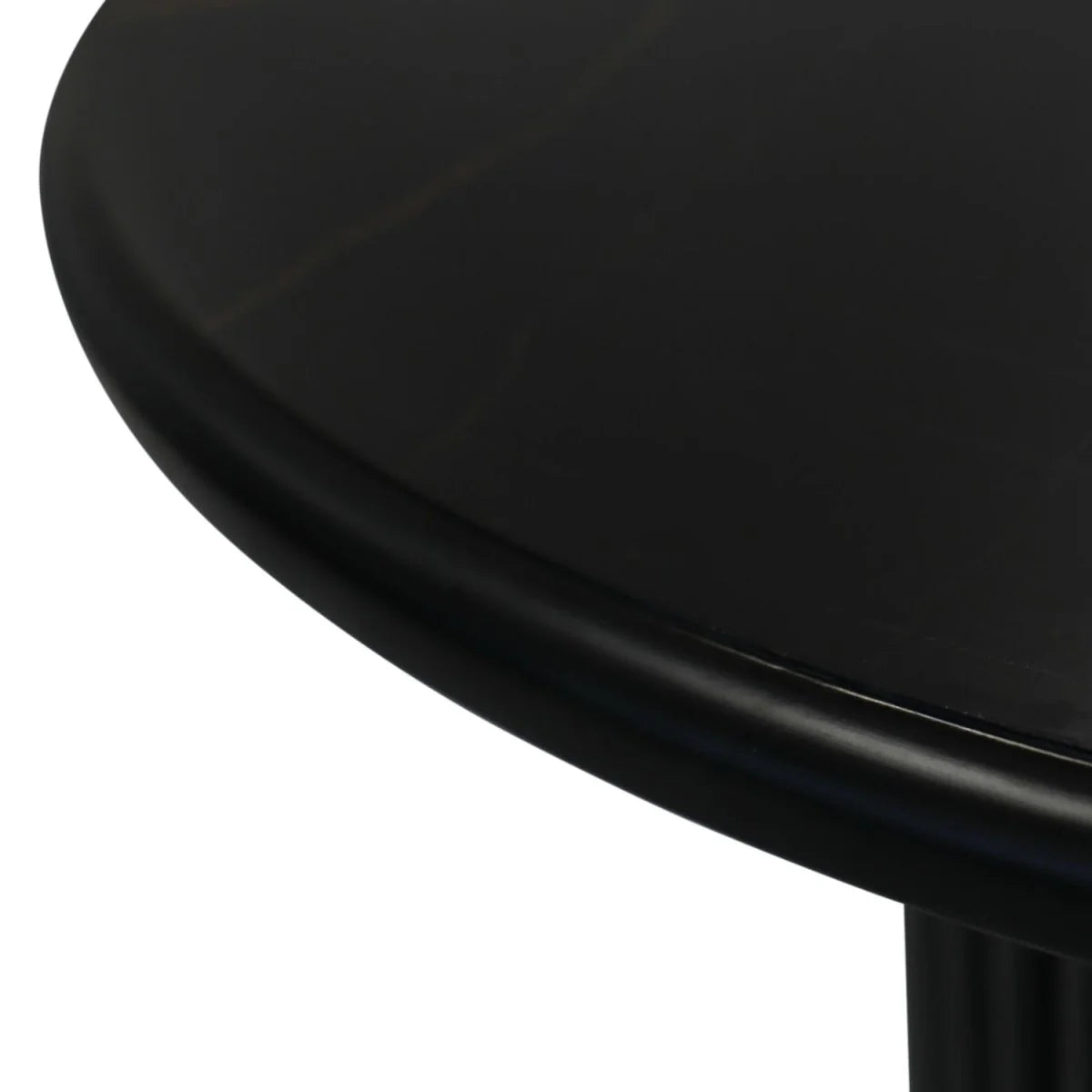 Furnhouse Easy Couchtisch Rund ø80 cm - Marmoroptik & Lamellenoptik Schwarz