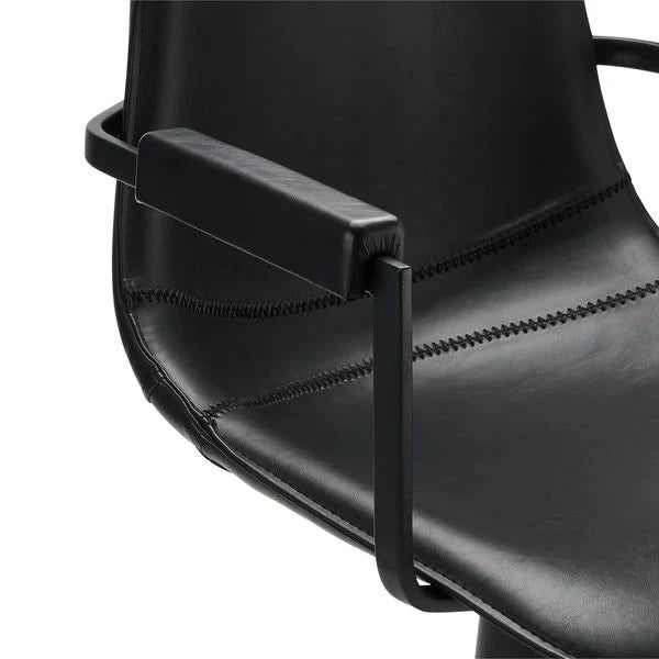 Furnhouse Isabel Esszimmerstühle mit Armlehne 2er Set - Drehbar, Kunstleder Schwarz