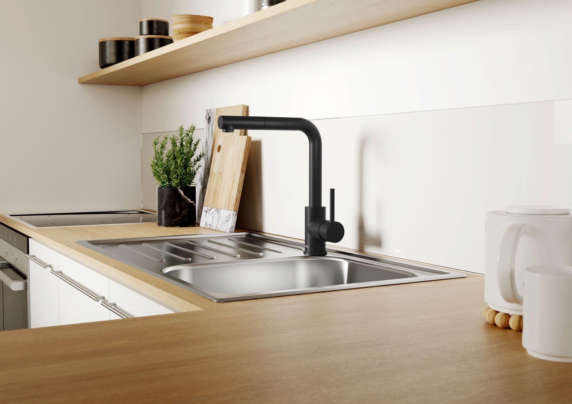 BLANCO MILA-S Küchenarmatur Herausziehbare Schlauchbrause – Keramikkartusche – Rückflussverhinderer – Wassersparend & Trinkwassergeeignet