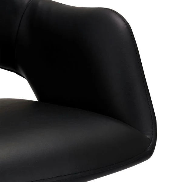 Furnhouse Luna Esszimmerstühle mit Armlehne 2er Set - Drehbar, Kunstleder Schwarz