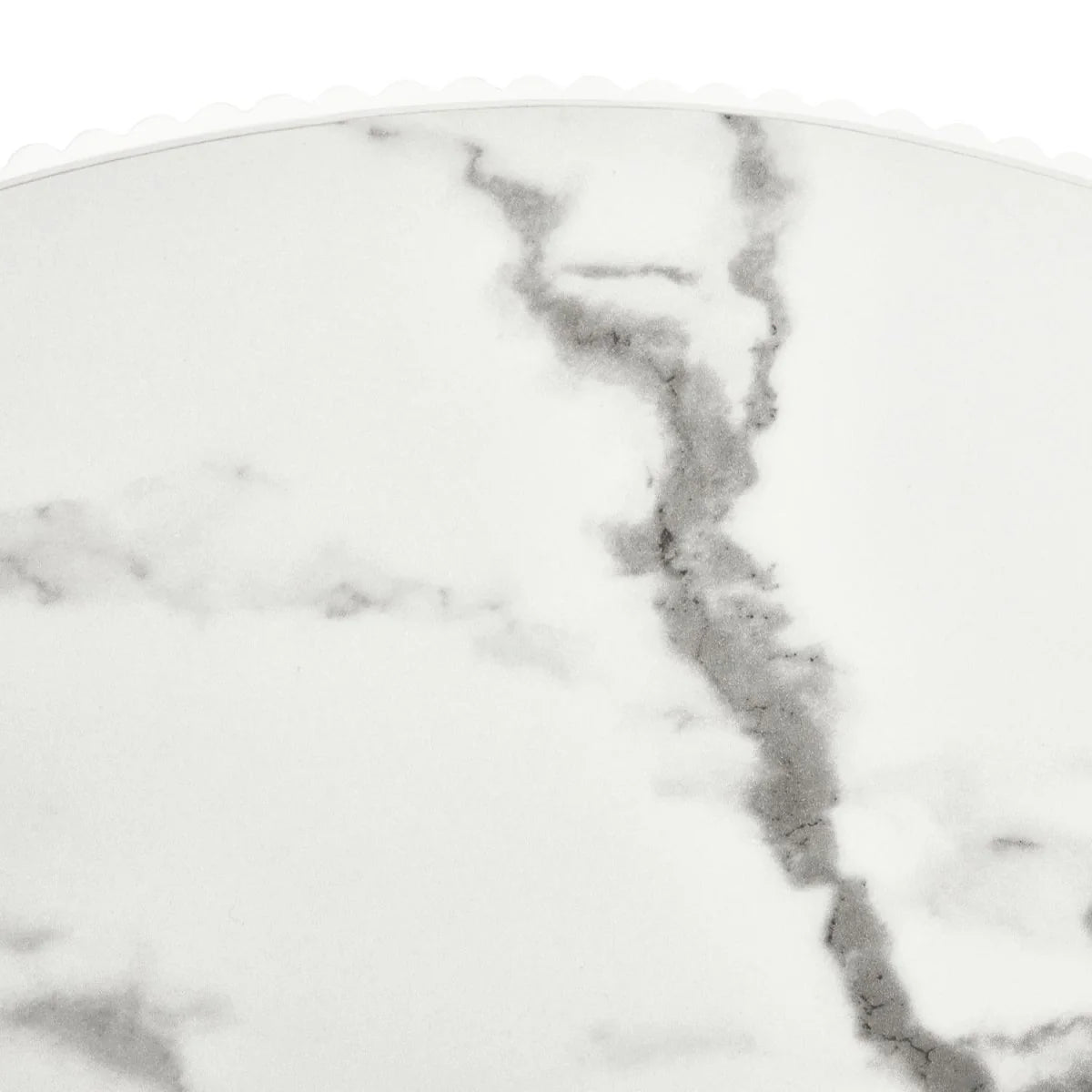 Furnhouse Milo Couchtisch Rund ø80 cm - Marmoroptik & Lamellenoptik Weiß