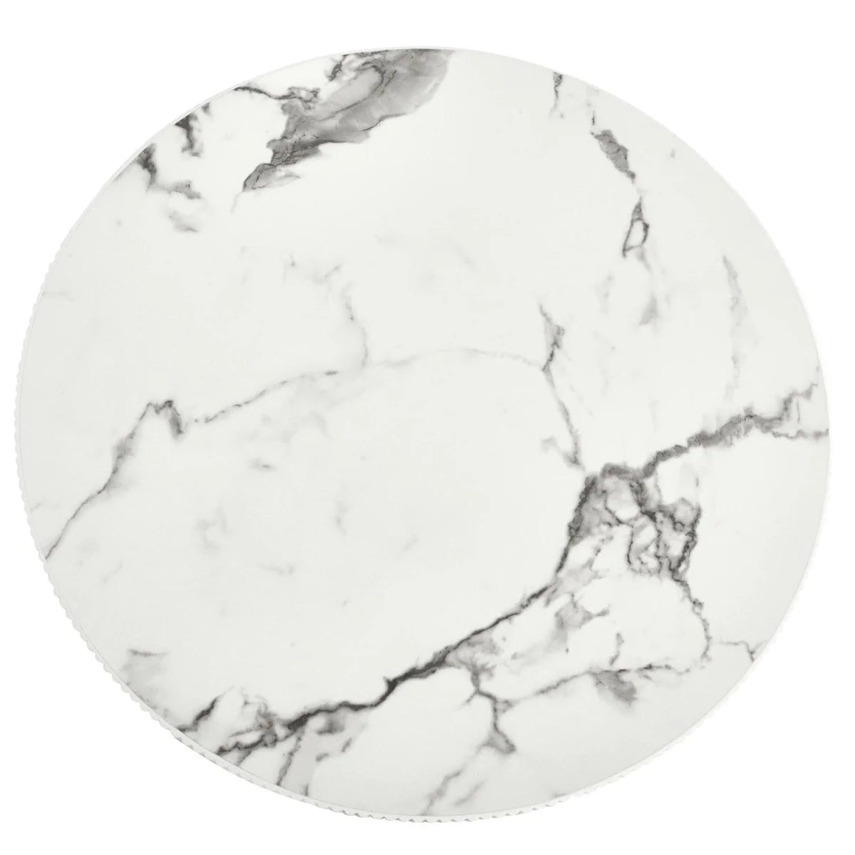 Furnhouse Milo Couchtisch Rund ø80 cm - Marmoroptik & Lamellenoptik Weiß