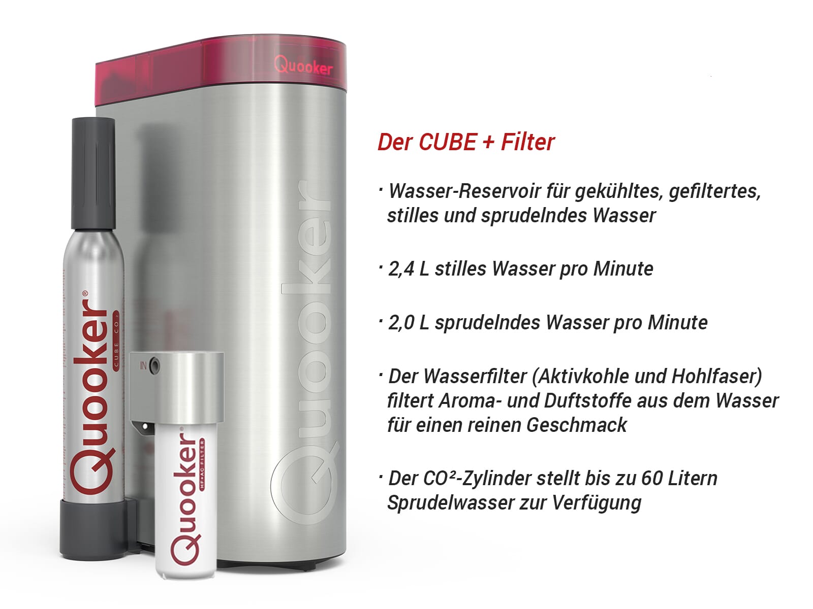 Quooker PRO3 & CUBE | Flex CHR (verchromt glänzend) inkl. Würfelfilter