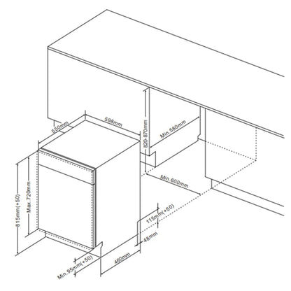 Amica EGSPV 594 000 Vollintegrierbarer Einbaugeschirrspüler, Energieeffizienz A++, 44 dB, Günstig &amp; Modernes Design