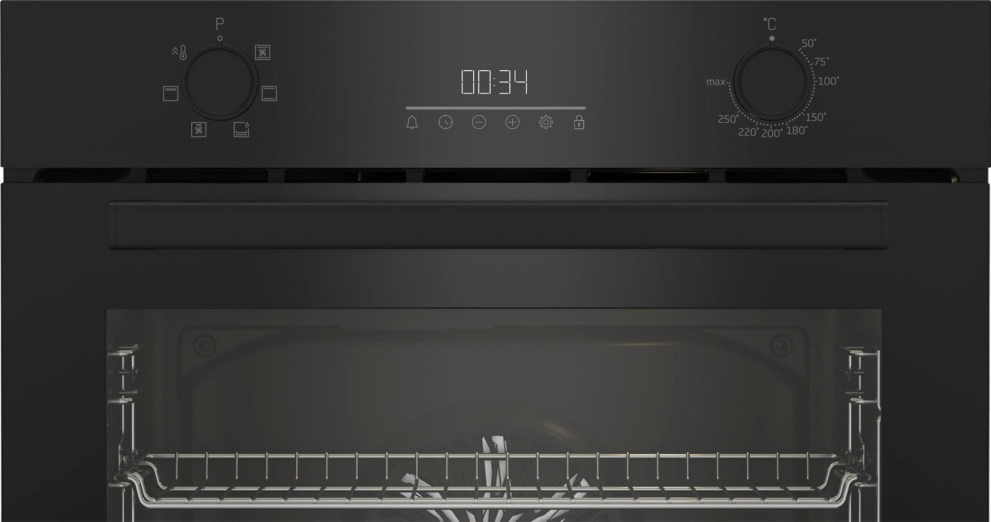 BEKO Einbaubackofen BBIE17300B b300, mit Teleskopauszug nachrüstbar, SteamShine, Gleichmäßige Heißluft für perfekte Ergebnisse dank Aeroperfect