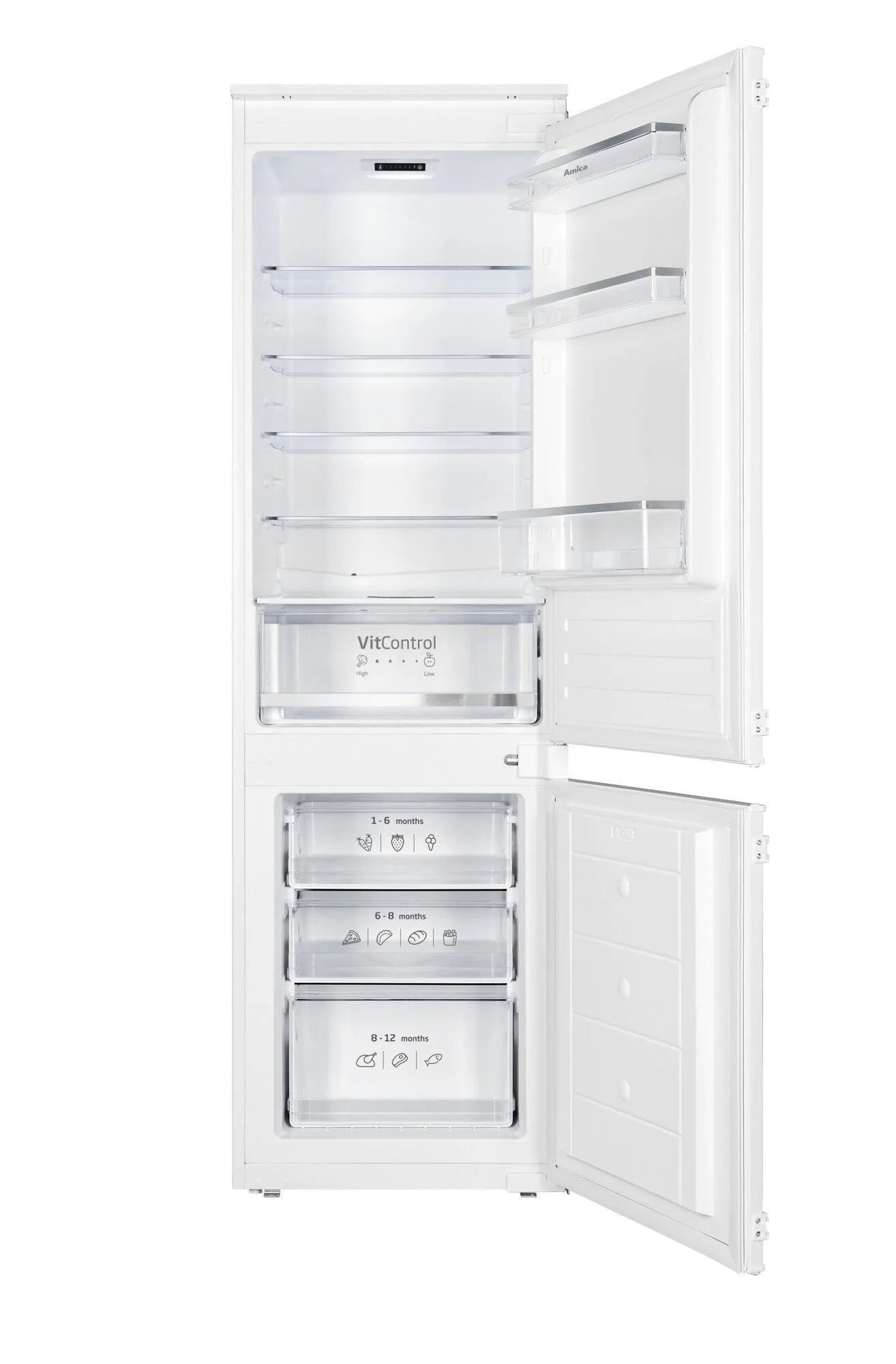 Amica EKGCS 387 921 Einbau-Kühl-Gefrierkombination 178 cm, Schlepptür, Inverter, 270 L, 35 dB – Energieeffizient &amp; Leise, Günstig