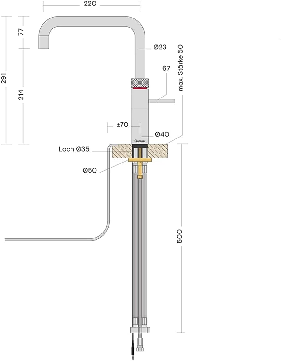 Quooker PRO3 &amp; CUBE | Fusion Square CHR (Verchromt glänzend) inkl. Würfelfilter