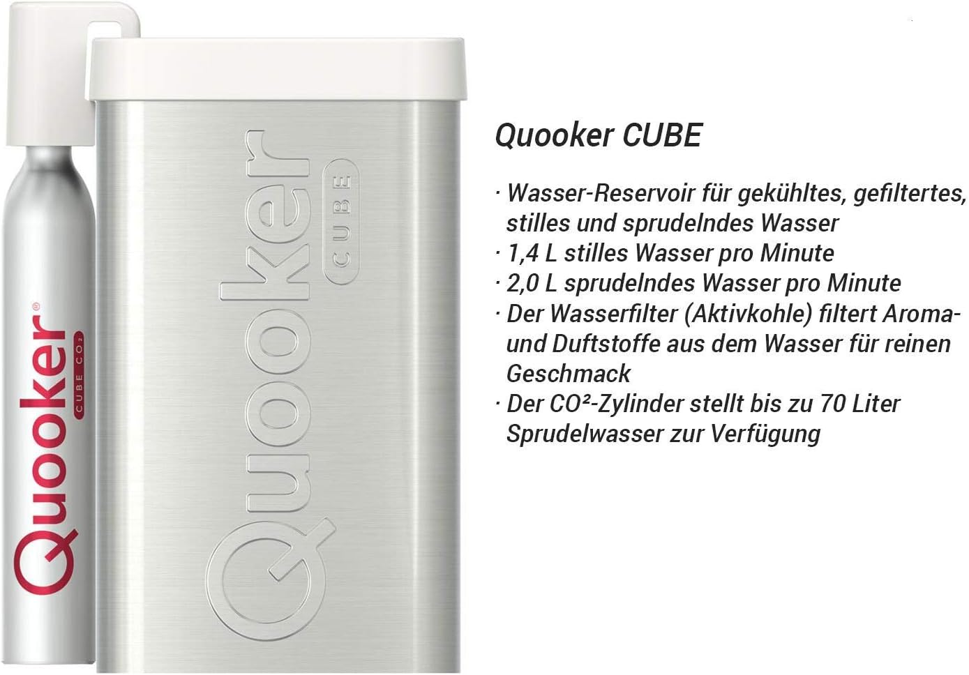 Quooker COMBI+ 2.2E & CUBE | Fusion Round Edelstahl Sprudel-/Kochendwassersystem