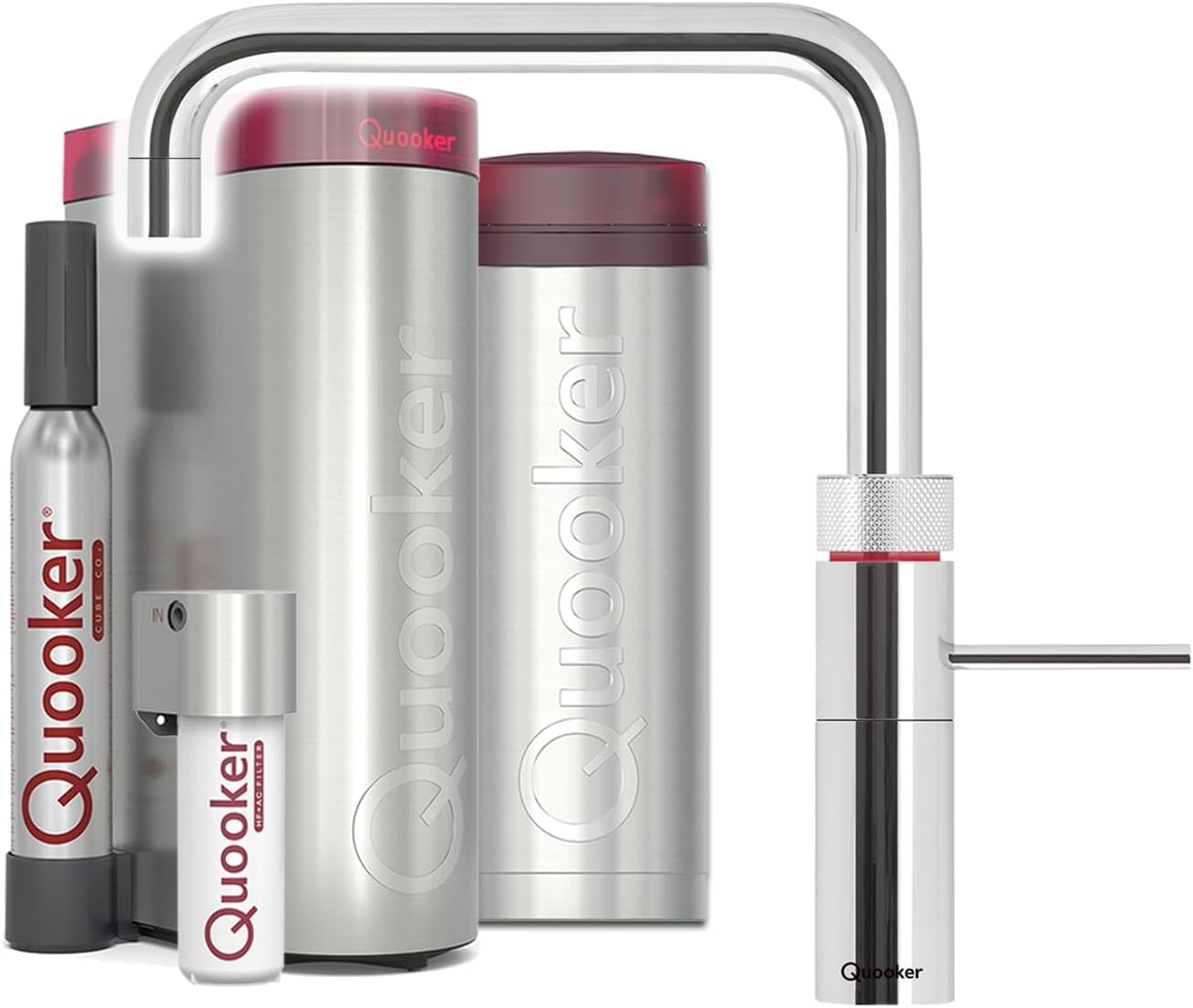 Quooker PRO3 &amp; CUBE | Fusion Square CHR (Verchromt glänzend) inkl. Würfelfilter