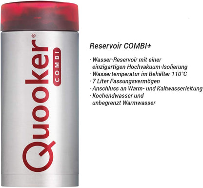 Quooker COMBI+ 2.2E & CUBE | Fusion Round Edelstahl Sprudel-/Kochendwassersystem