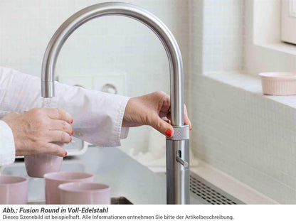 Quooker COMBI+ 2.2E & CUBE | Fusion Round Edelstahl Sprudel-/Kochendwassersystem