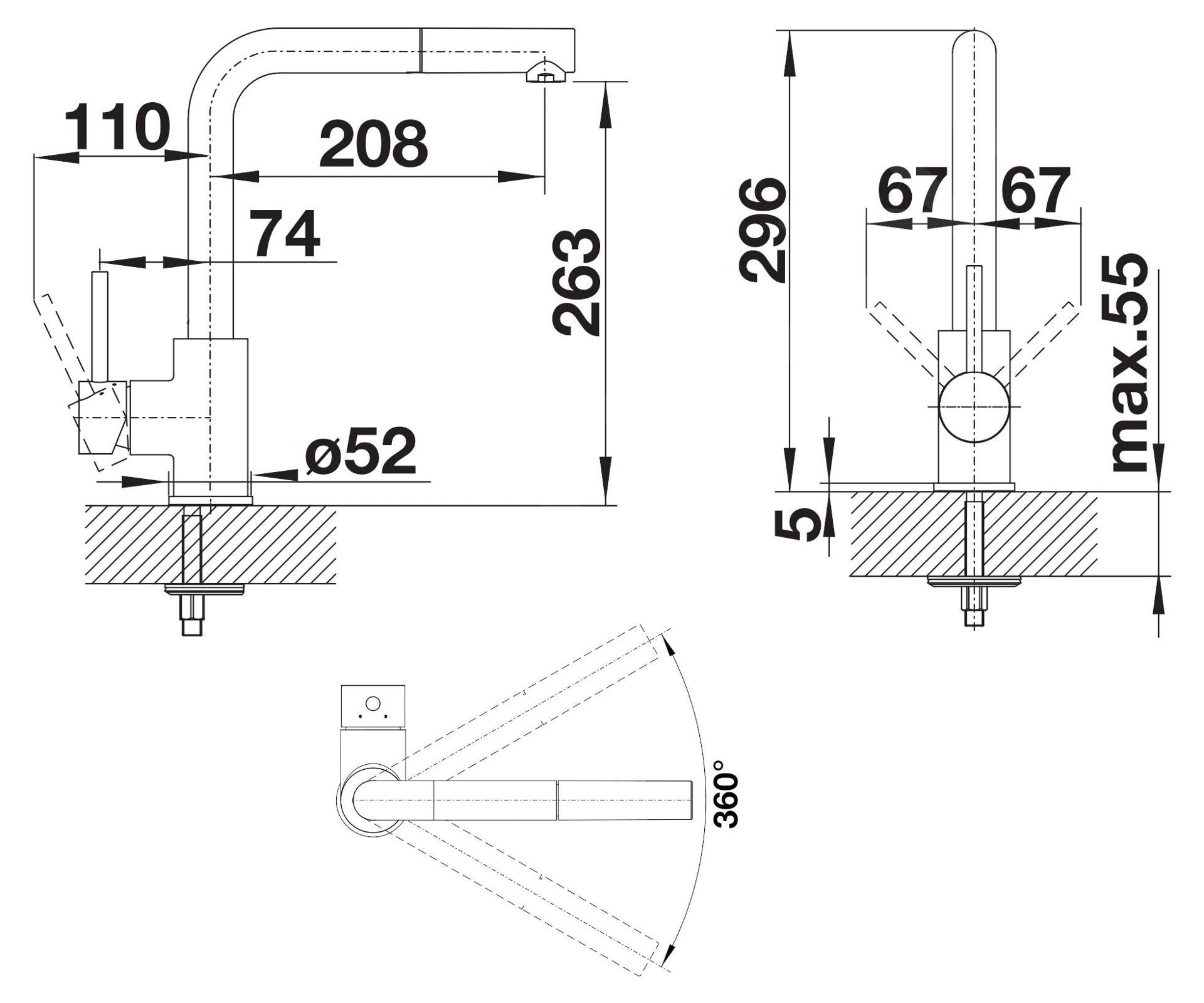 BLANCO MILA-S Küchenarmatur Herausziehbare Schlauchbrause – Keramikkartusche – Rückflussverhinderer – Wassersparend &amp; Trinkwassergeeignet