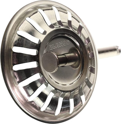 Blanco Siebkörbchen 119146 aus Edelstahl – 7,9 cm (3,5“) mit Zapfen für Exzenterbedienung – Original Ersatzteil mit 18 Ablaufschlitzen