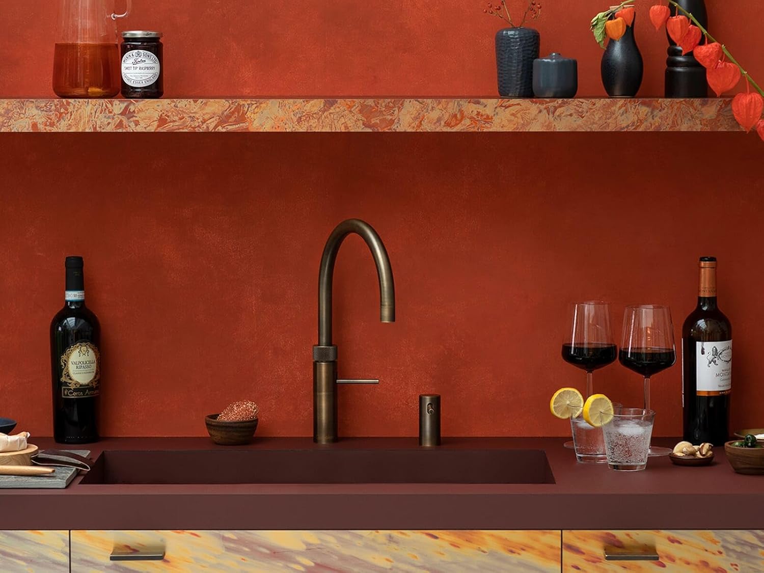 Quooker COMBI+ 2.2 E Fusion Round PTN – Messing Patina Armatur