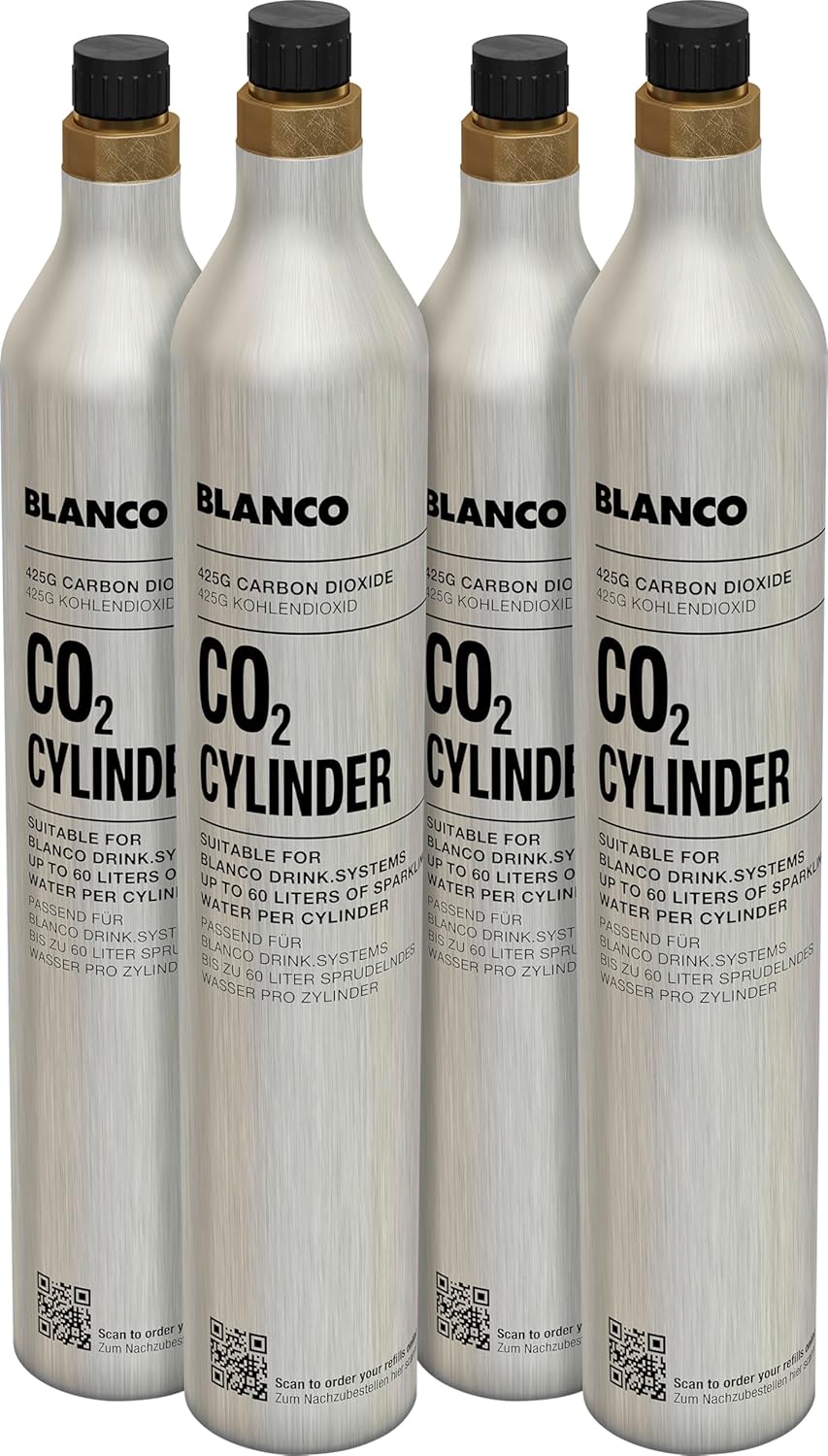 BLANCO Starterset CO2-Zylinder 4er Set | Passend zu Drink.soda &amp;CHOICE.all 
