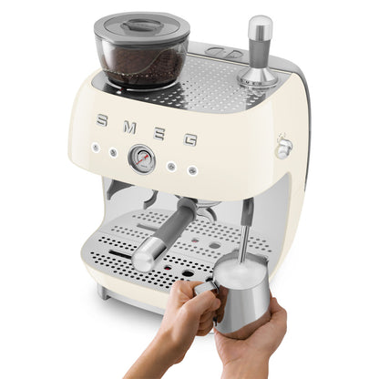 SMEG Siebträgermaschine mit integriertem Mahlwerk (Espressomaschine)