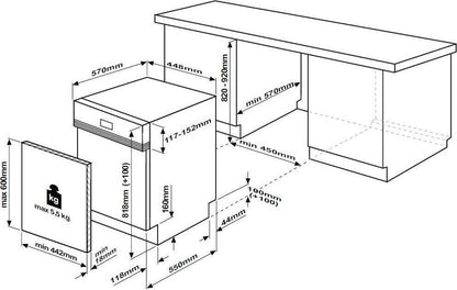 Beko DSS28021X Einbau-Geschirrspüler teilintegriert – 45 cm