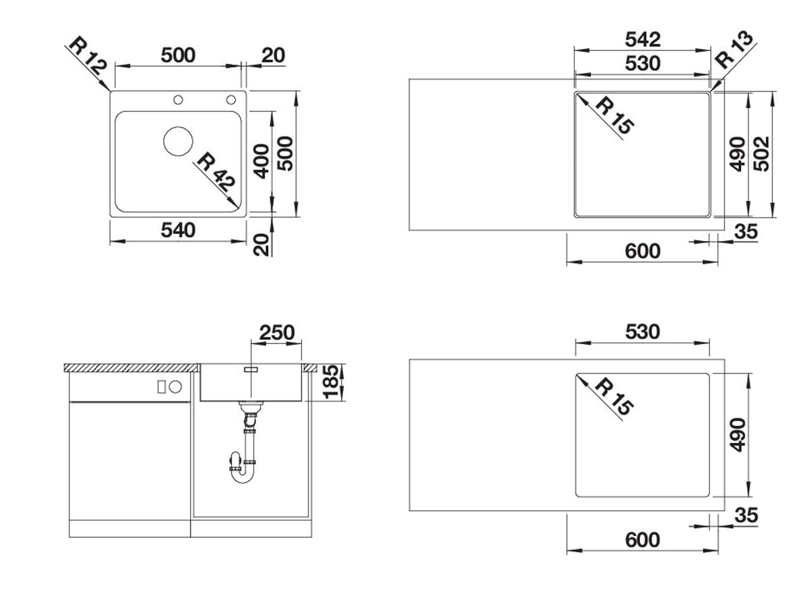 Blanco Solis 500-IF/A - 526124 Edelstahlspüle Bürstfinish