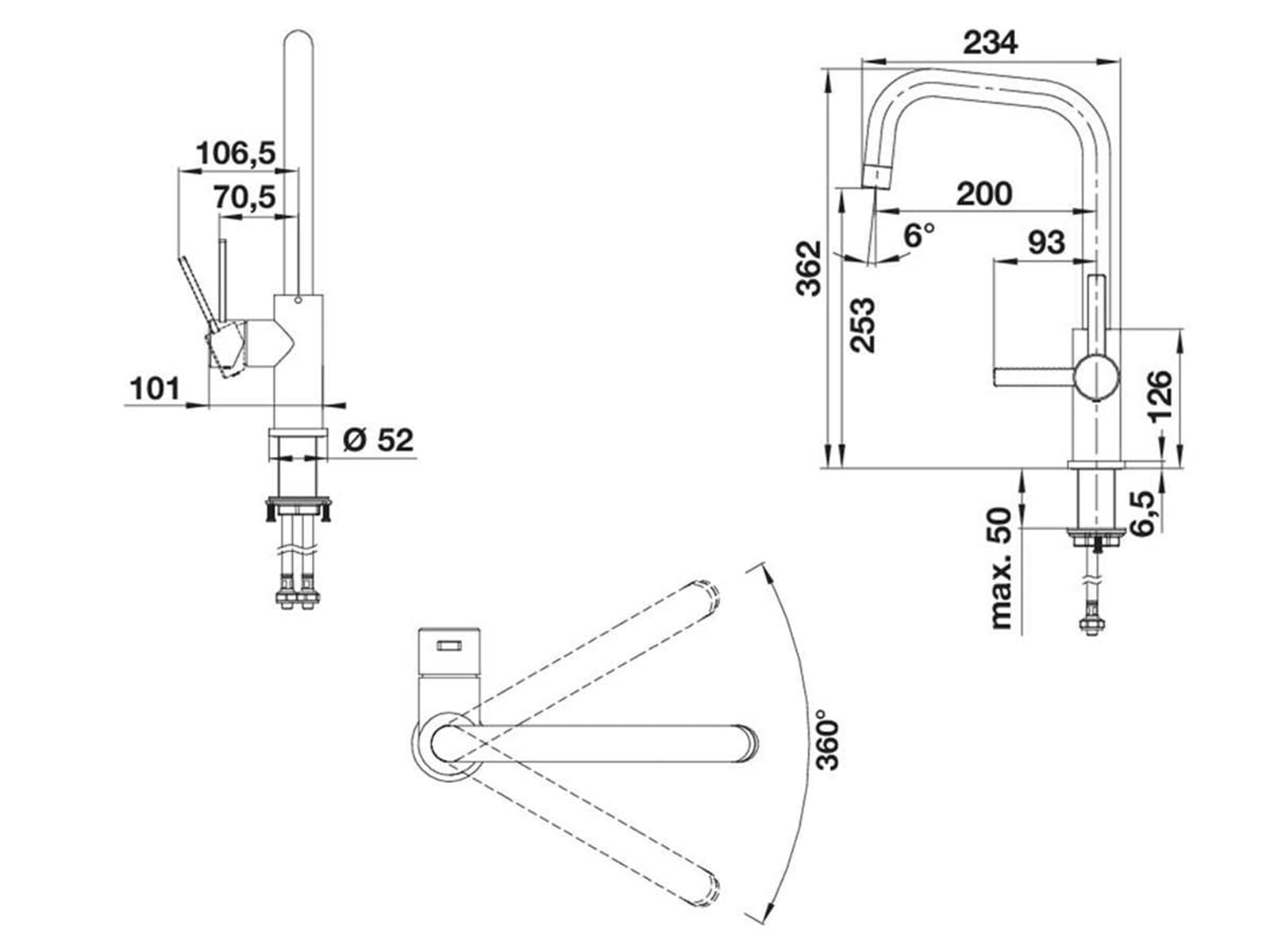 Blanco Jandora 526615 Edelstahl gebürstet Hochdruckarmatur