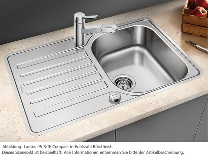 Blanco Lantos 45 S-IF Compact Edelstahlspüle Bürstfinish- Inklusive 5 Jahre Garantie