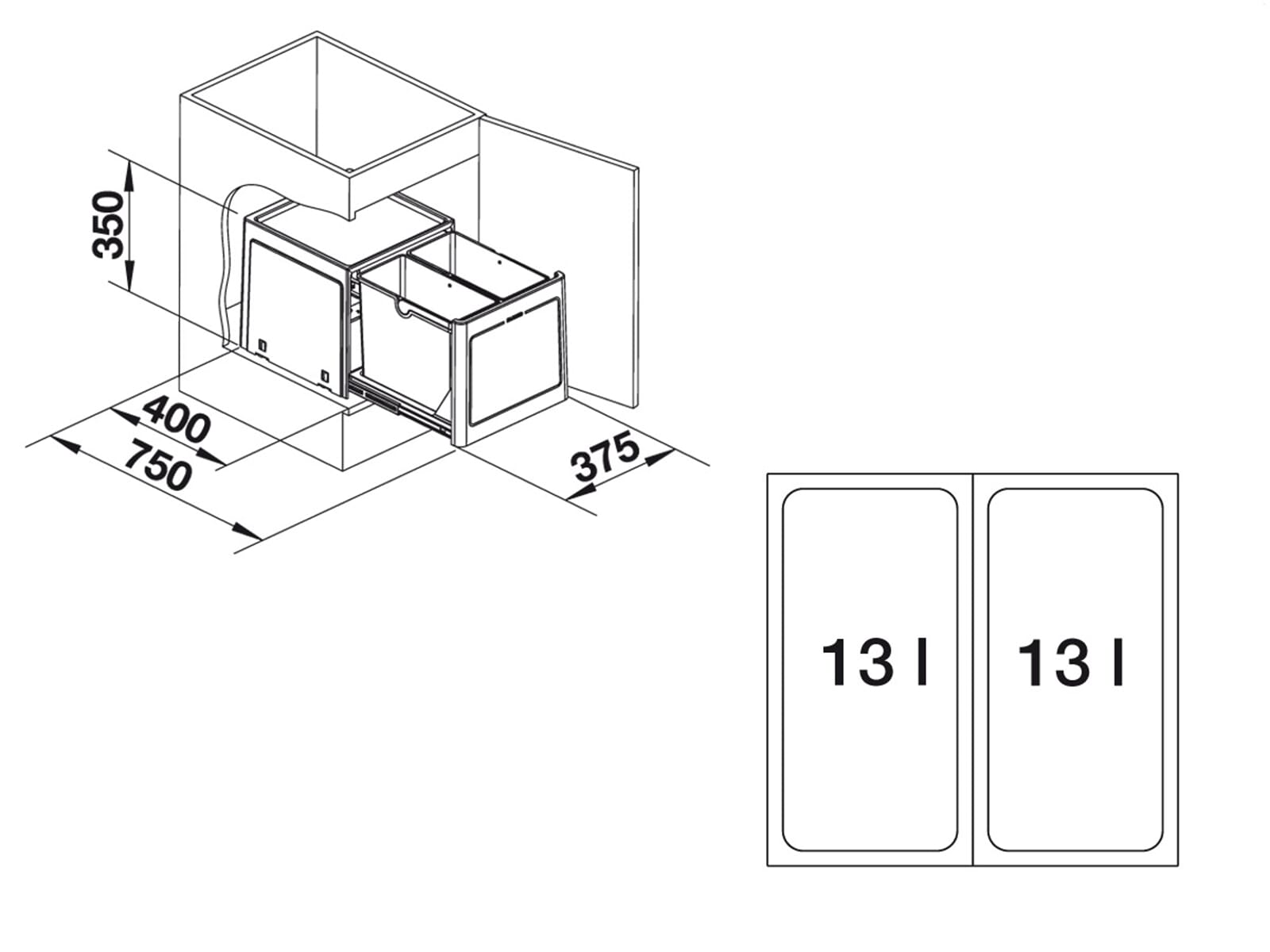 Blanco Botton Pro 45/2 Manuell Einbau Abfallsammler