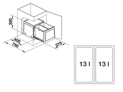 Blanco Botton Pro 45/2 Manuell Einbau Abfallsammler