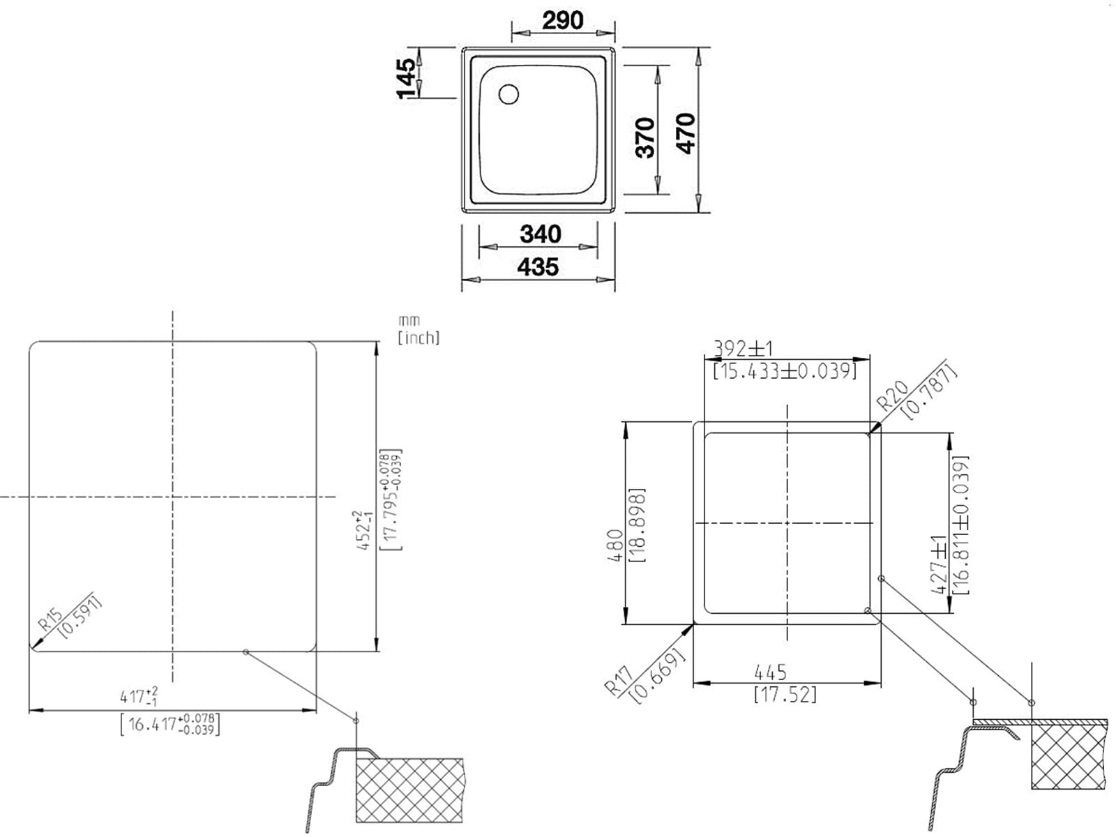 Blanco Top EE 4 x 4 Edelstahlspüle Naturfinish Set