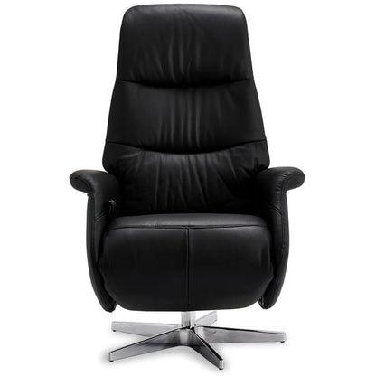 Furnhouse Delta Manueller Relaxsessel - Echtleder/PVC Schwarz