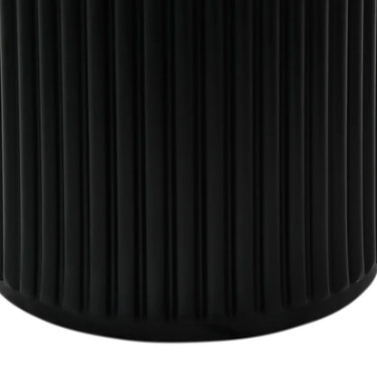 Furnhouse Easy Couchtisch Rund ø60 cm - Marmoroptik & Lamellenoptik Schwarz