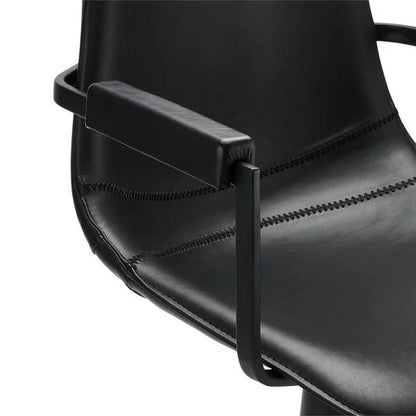 Furnhouse Isabel Esszimmerstühle mit Armlehne 2er Set - Drehbar, Kunstleder Schwarz