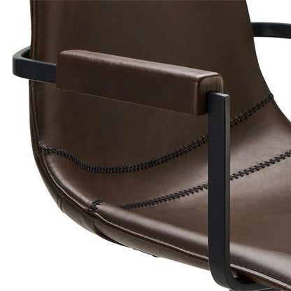 Furnhouse Isabel Esszimmerstühle mit Armlehne 2er Set - Drehbar, Kunstleder Braun