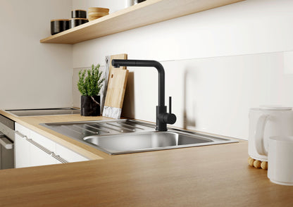 BLANCO MILA-S Küchenarmatur Herausziehbare Schlauchbrause – Keramikkartusche – Rückflussverhinderer – Wassersparend &amp; Trinkwassergeeignet