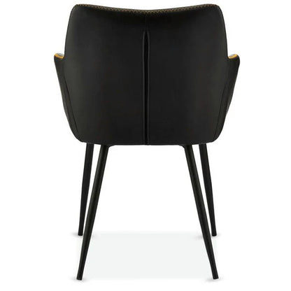 Furnhouse Maria Esszimmerstühle mit Armlehne 2er Set - Kunstleder Schwarz