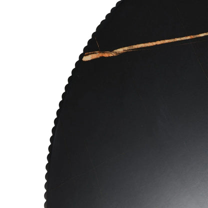 Furnhouse Milo Couchtisch Rund ø80 cm - Marmoroptik & Lamellenoptik Schwarz