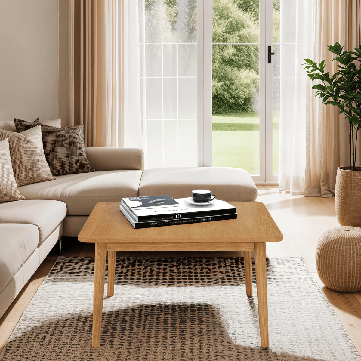 Furnhouse Nyborg Couchtisch Quadratisch 90x90 cm - Wildeiche Natur