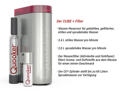 Quooker PRO3 &amp; CUBE | Flex CHR (verchromt glänzend) inkl. Würfelfilter