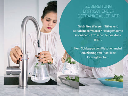 Quooker PRO3 &amp; CUBE | Flex CHR (verchromt glänzend) inkl. Würfelfilter