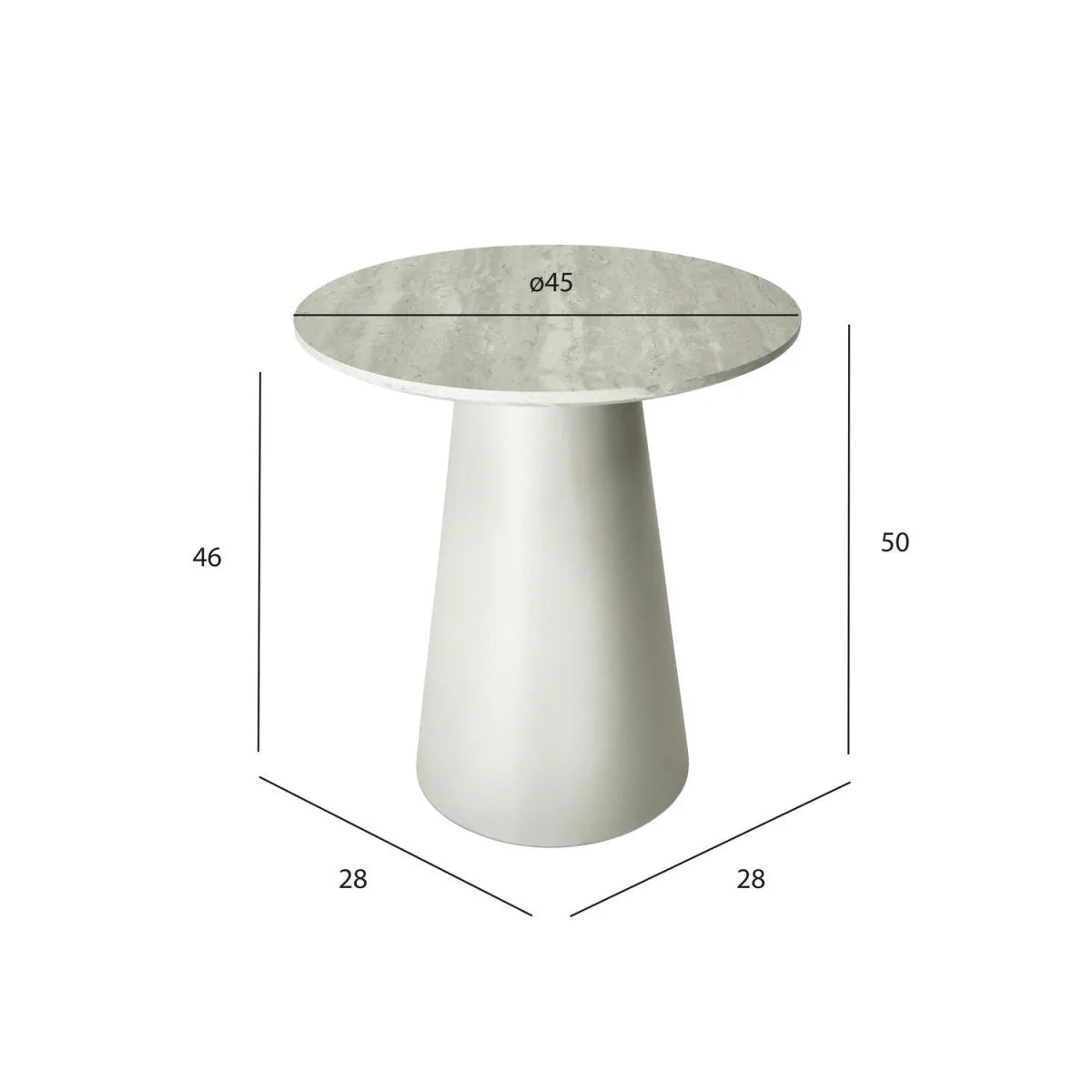 Furnhouse Tango Couchtisch Rund ø45 cm - Travertine-Optik Grau